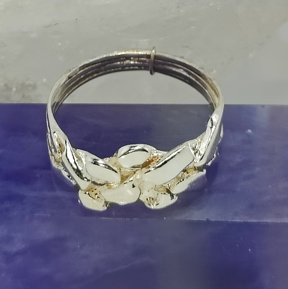 4 Band Nugget puzzle ring - .925 Silver Men or Women - Picture 5 of 6